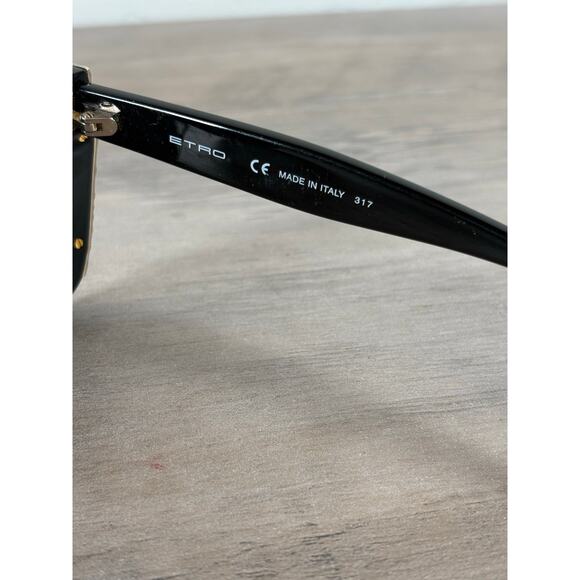 ETRO ET655S‎ 001 54 17 140 Black Silver Women\'s Sunglasses Italy EUC